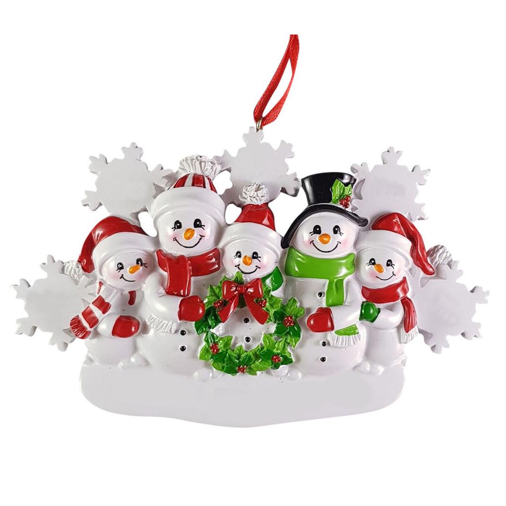 Adorable Resin Snowman Family Christmas Wreath Decorative Snowflake Holiday Ornament