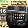 Android 16 Carplay Car Radio GPS For Ssangyong Kyron Actyon 2005-2013 Bluetooth Video Multimedia Player Split Screen