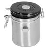 Coffee Beans Sealing Jar Canister Container with Exhaust Valve Spoon for Home KitchenSilver