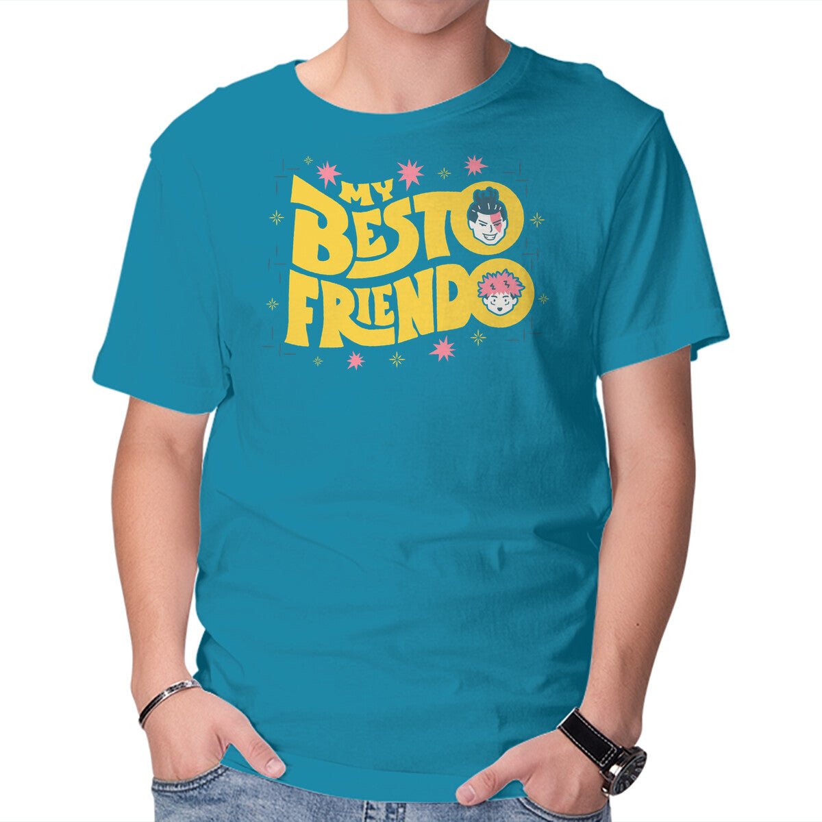 Unisex Crew Neck T-Shirt My Besto Friendo Graphic Short Sleeve Casual Tee XXXXL