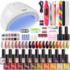 20 Colors Gel Nail Polish Kit with LED Lamp, Nail Drill, Base&Top Coat, Files, Rhinestones Full Set