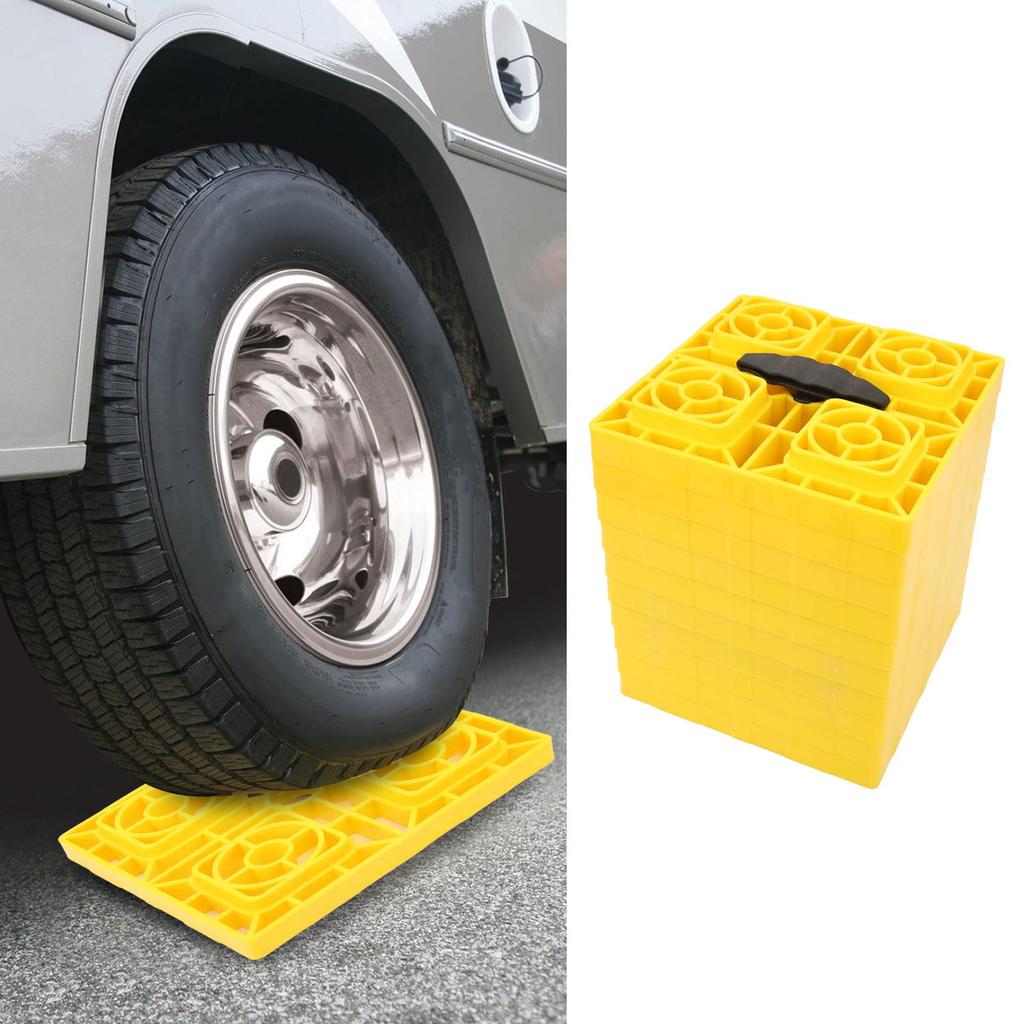 10 Camper RV Leveling Pads with Storage Bag for Single and Dual Wheel Leveling Levelers, Blocks, Non-Slip
