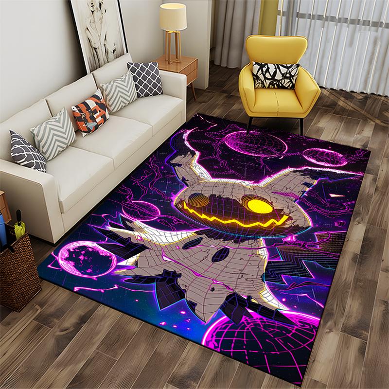 "Cartoon-Inspired Electric Purple and Yellow Themed Character Carpet" Suitable for use as an anti-slip for living room bedroom sofas
