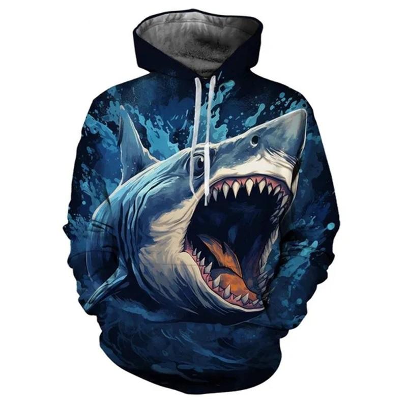 Shark Fashion 3D Printed Hoodie Casual Funny Animal Pattern Hoodie For Men Women Adults Clothing Streetwear Sweatshirts Tops