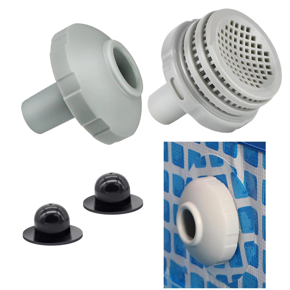 Sada konektorů vodního trysky pro bazén 25022E Pro bazény Intex, Adaptér pro přípojku vstupu/výstupu s mřížkami sítka, Tryska pro hadice 1,25 palce