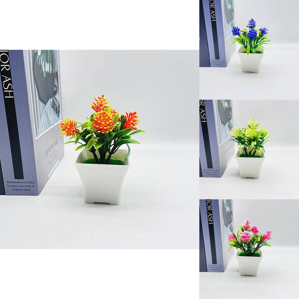 Plastic Green Plant Ornament With Daisy And Palm For Bedroom And Living Room Decor