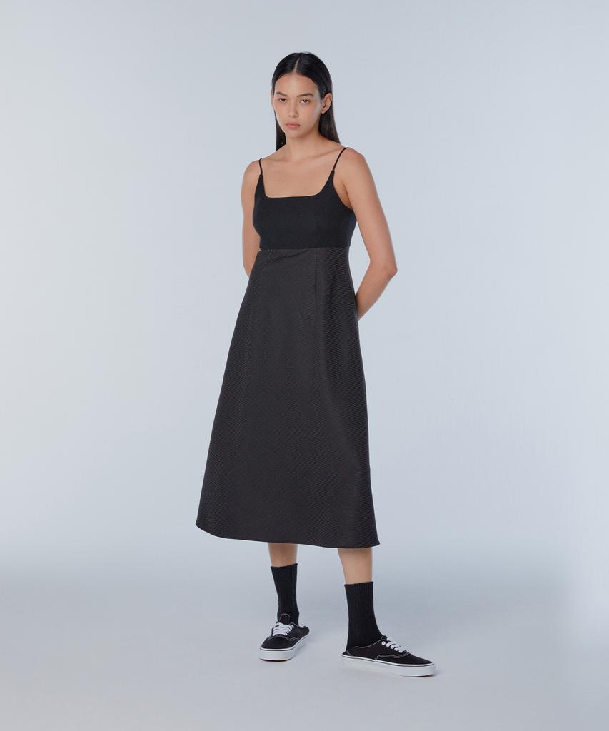 INSTANTFUNK Line Flare Long Dress - Black