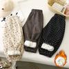 Baby Girls Boys Warm Fleece Kids Printed Pants Thicken Warm Plus Velvet Trousers Autumn Winter Children's Clothing Korean Style