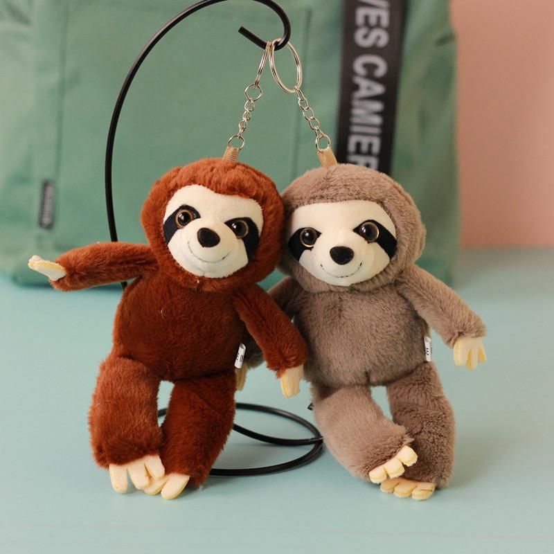 Stuffed Animals Sloth Small Pendant Simulation Soft Sloth Keychain Big Eyes Bag Charm Sloth Children Gifts