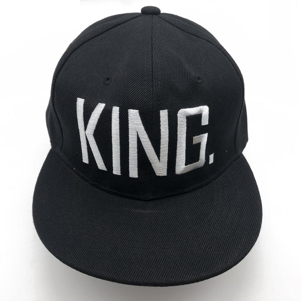 1PC KING Embroidered  Lover Men Women Baseball Cap Black Hip Hop Snapback  Chapeau Bone Masculino Hats