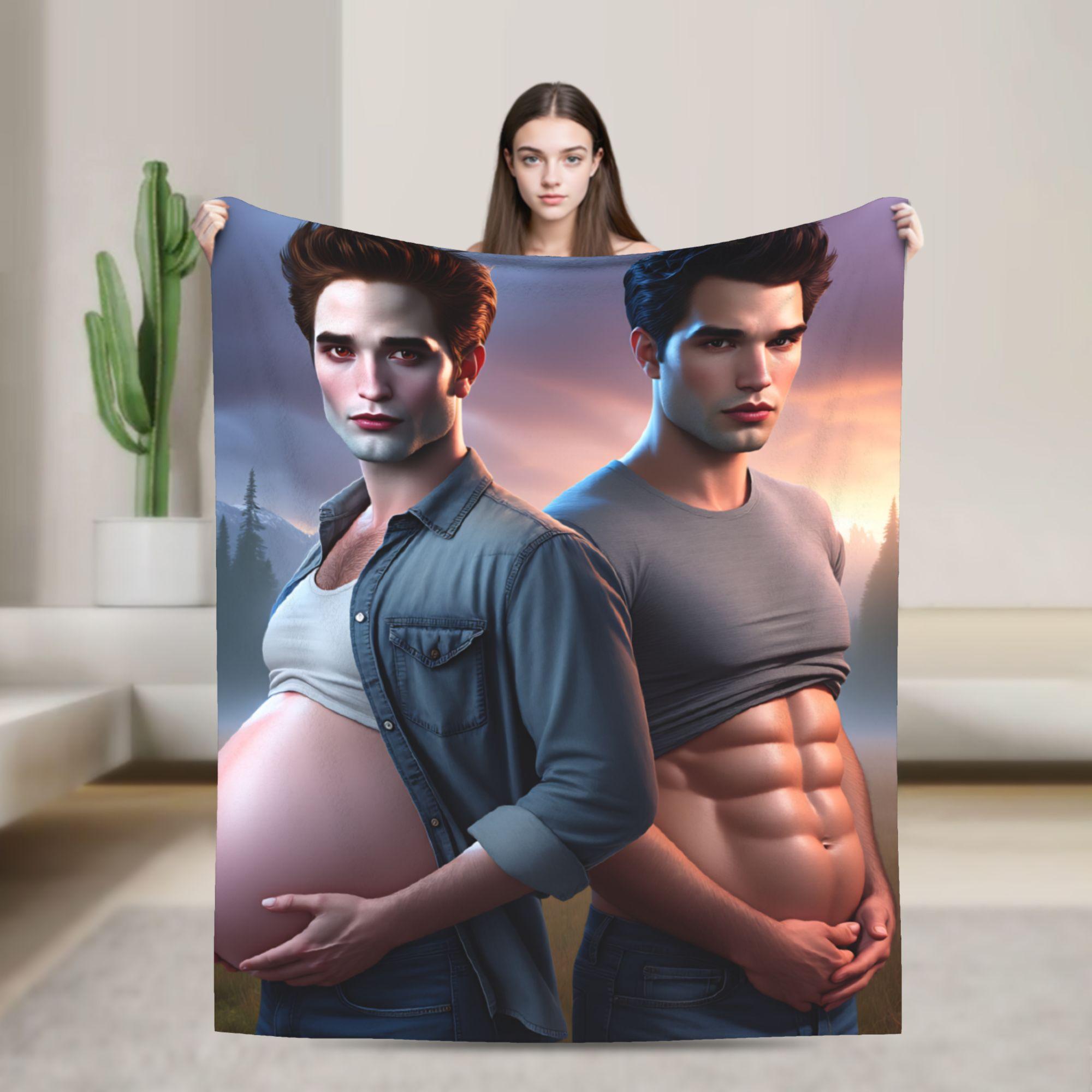 

Twilight Saga Edward Bella Flannel Blankets Warm Throw Blanket for Couch Chair Travel Office Graphic Bedspread Sofa Bed Cover 130x150cm