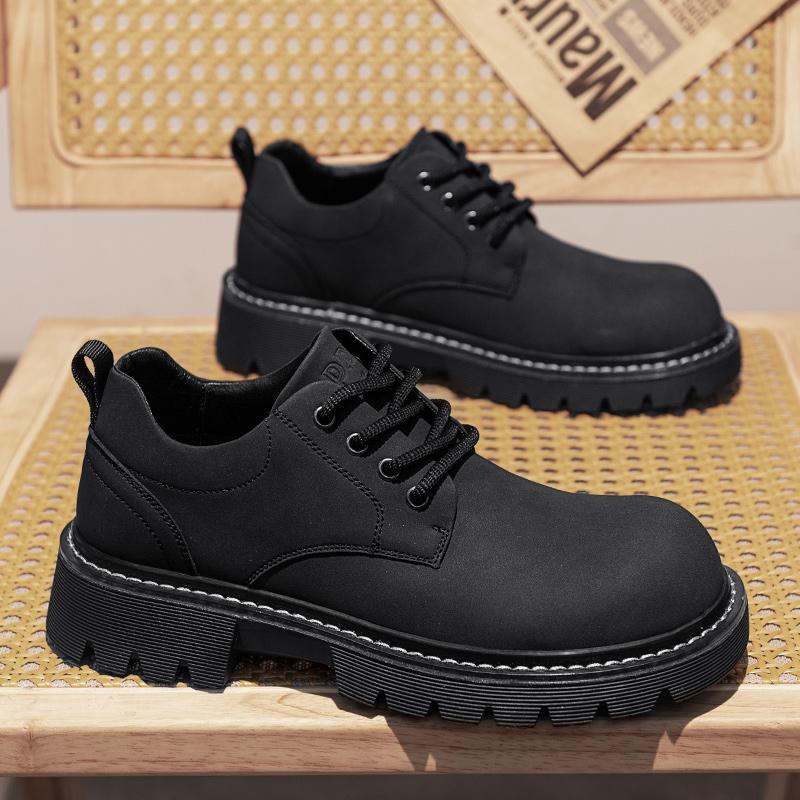 Leather shoes new spring casual derby dad business dress British style low top Martin boots