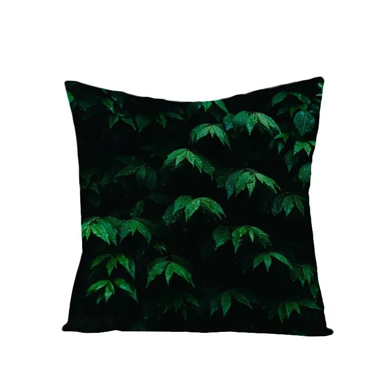 Plant Leaf Pillow Cover Bedroom Room Home Decoration Office Seat Living Room Sofa Cushion Cover 45X45Cm