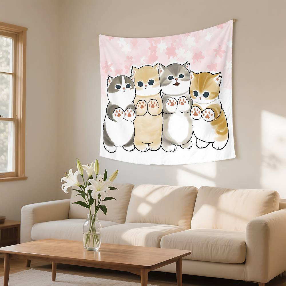 Funny Cat Mofusand Tapestry Wall Hanging Tapestry Art Deco Blanket Curtain Hanging At Home Bedroom Living Room Decor