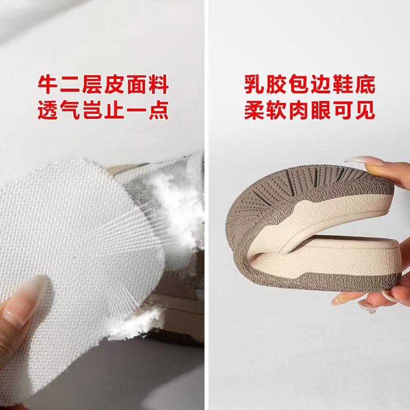 2025 New Leather Women's Shoes Sports Versatile Single Shoes Women's Autumn White Shoes Women's Casual Flat-bottomed German Training Shoes