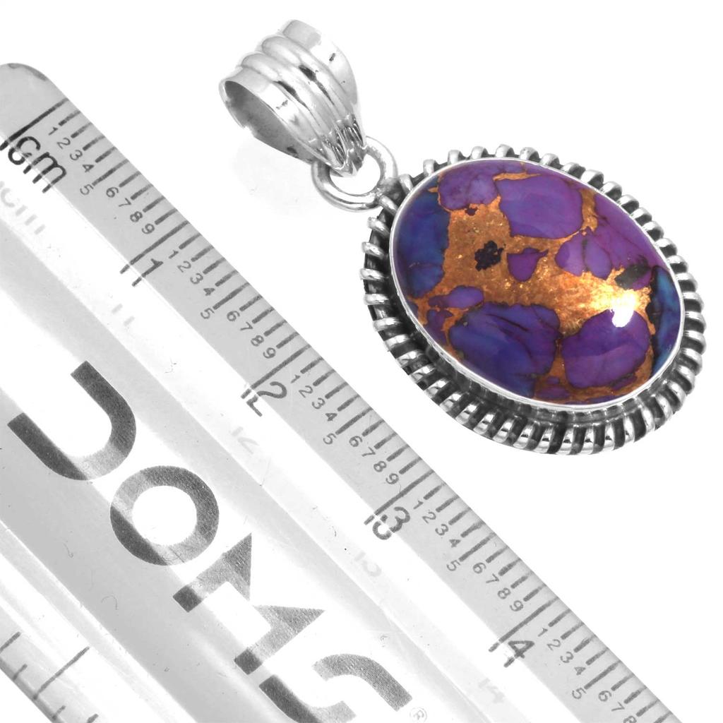 925 Sterling Silver Pendant Women Gemstone Handmade Jewelry Valentine's Day Gift Blue Green Purple Copper Turquoise Pearl Lapis Mother Of Pearl