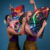 Ten Inch Fluorescent Fan UV Glow Lightweight Tai Chi Fan Stage Performance Dance Foldable Kung Fu Folding Fan