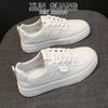 Little White Shoes Women's 2025 New Popular Spring Versatile Leather Shoes Soft Sole Not Tired Feet Casual Sports Board Shoes
