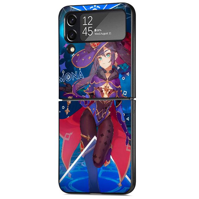 Genshin Impact Game Case für Samsung Galaxy Z Flip 4 Z Flip 3 5G ZFlip3 ZFlip Flip3 ZFlip4 zflip Schutztasche Schwarze Abdeckung