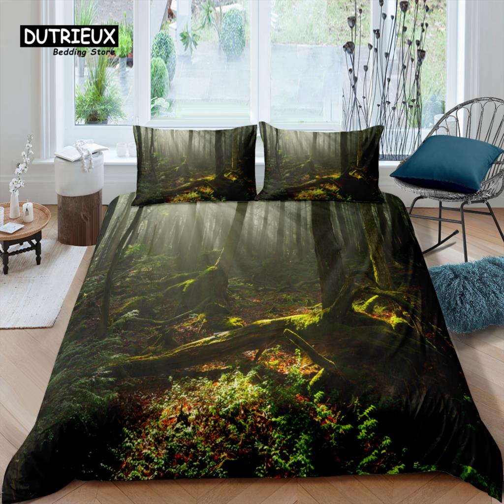 Home Living Luxury 3D Forest Bedding Set Duvet Cover Pillowcase Kids Bedding Set Queen and King EU/US/AU/UK Size