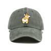 Versatile cute little corgi print washed old soft top sunshade baseball cap unisex baseball cap