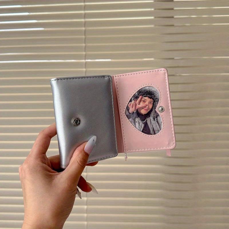 Silver Sweet Wallets for Women Y2k Strap-on Designer Original Fashion Short Coin Purse Korean Style Casual Cute Wallet Purse