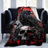 1pc Crow and Skull Blanket  Soft Throw for Home Decor, Gift Idea, Living Room, Travel, Camping, Car Blankets