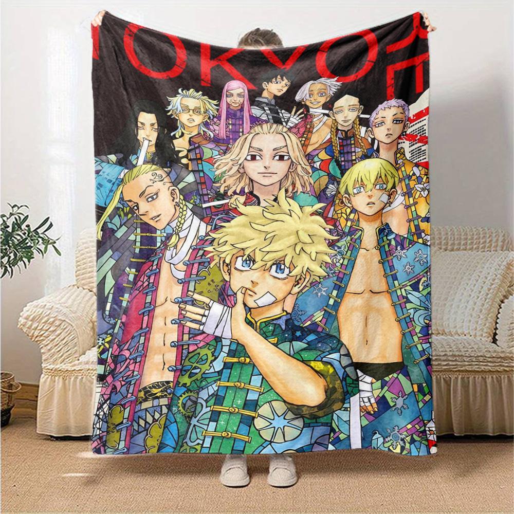 TOKYO REVENGERS Print Flannel Blanket High Quality Warm Comfortable Cover for All Seasons Perfect for Gifts Home Decor