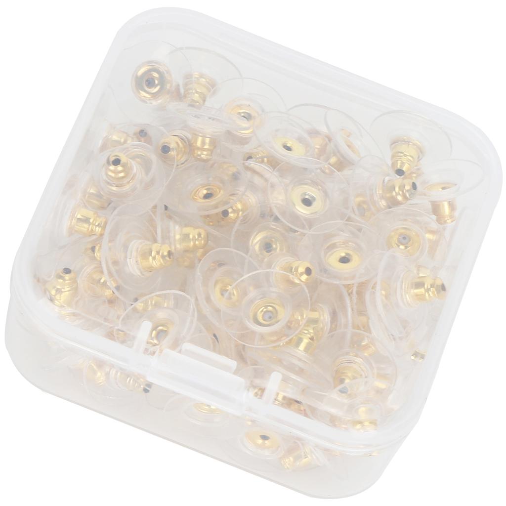100Pcs Earring Backs Replacement Pierced Backing Stopper Boxed DIY Material Jewelry Accessories