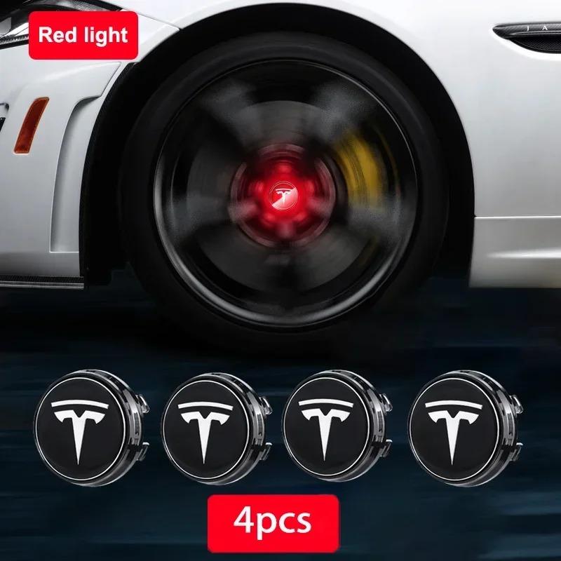 4PC/Set 57mm floating wheel hub cover suitable for Tesla Model 3/S/X, magnetic levitation center cover wheel hub logo