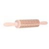 Embossed Rolling Pin 35cm 3D Pattern Highly Durable Moistureproof Safe Eco Friendly Easy Control Christmas Rolling PinExotic Charm