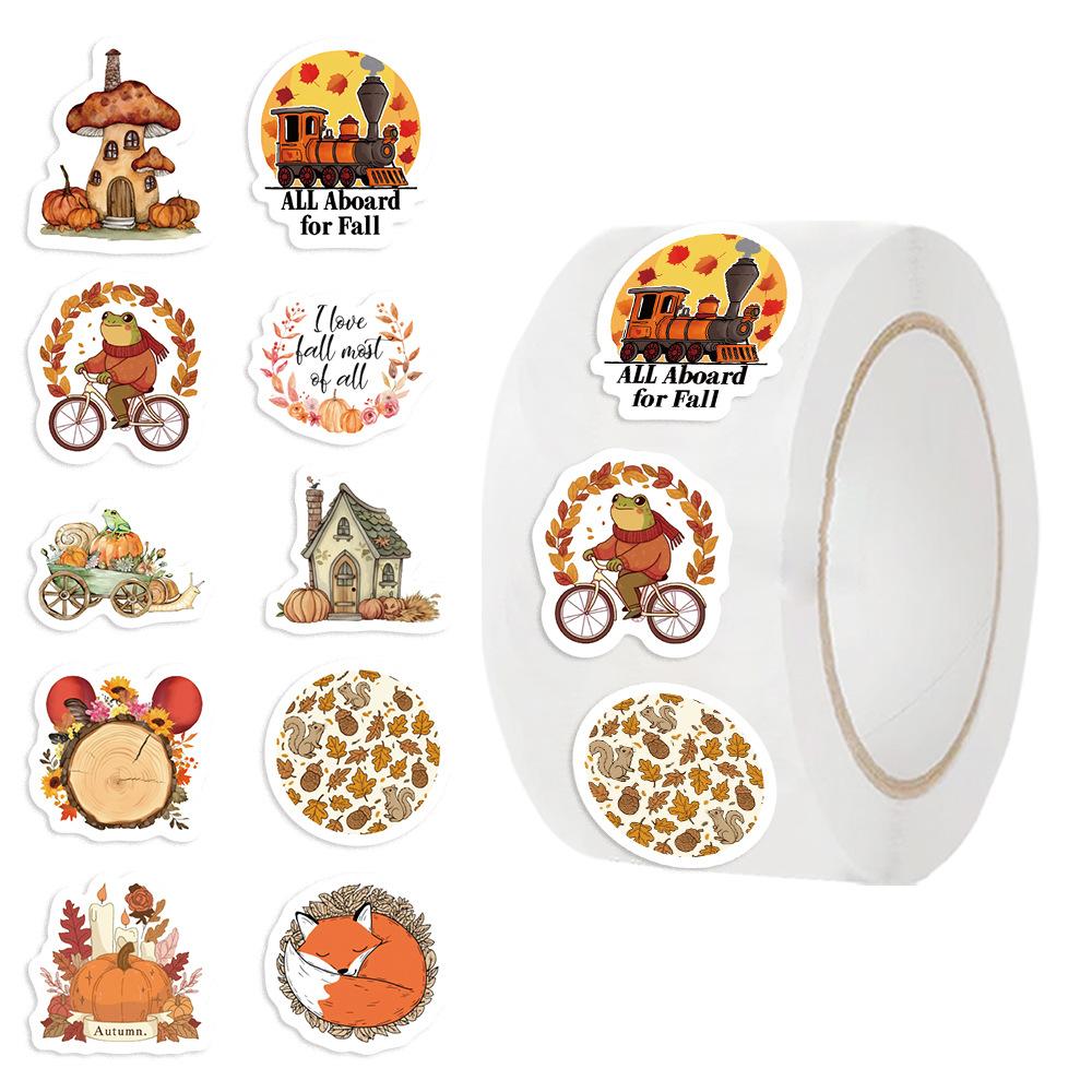 

500 штук/рулон Новая лента Осенний пейзаж Материал для блокнота Декоративная наклейка для запечатывания конвертов Точки