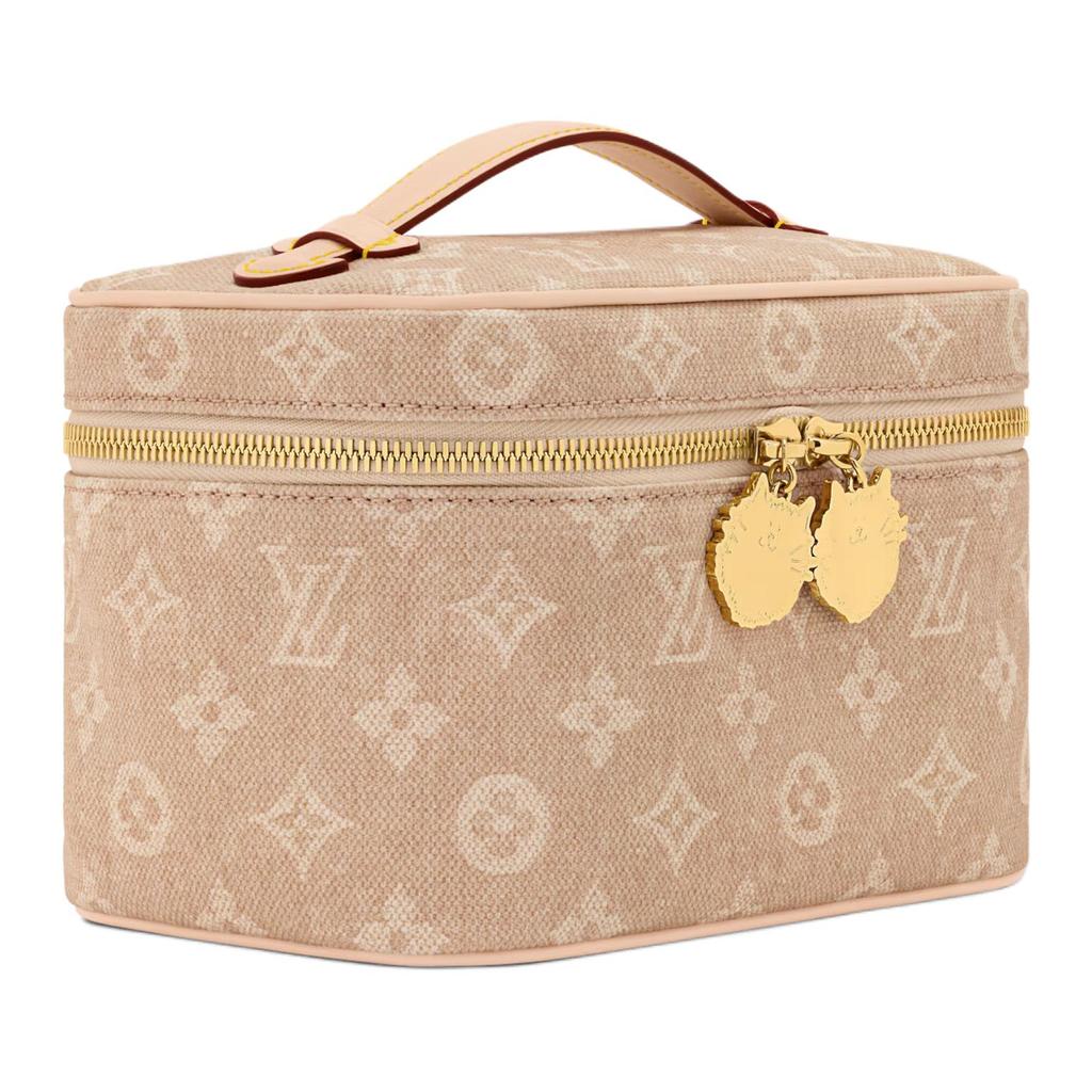 Louis Vuitton X Grace Coddington Catogram Meowgram Coated Canvas Mini Makeup Bag Women makeup bag Beige M15170