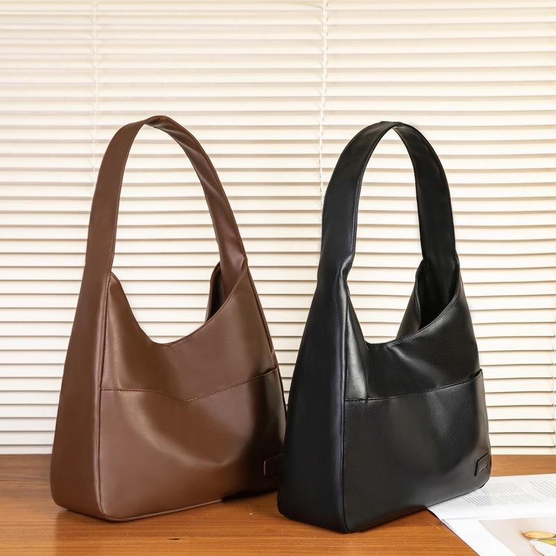 Large Capacity Bag Women's New Autumn and Winter Soft Leather Bucket Bag Commuter Tote Bag College Student Class Shoulder Bag