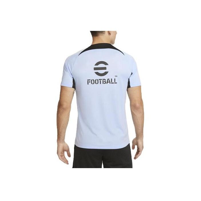 Nike Inter Milan Strike Logo Embroidered Letter Print Spliced Short Sleeve Football Shirt Men tops Light-Ocean DX3018-548