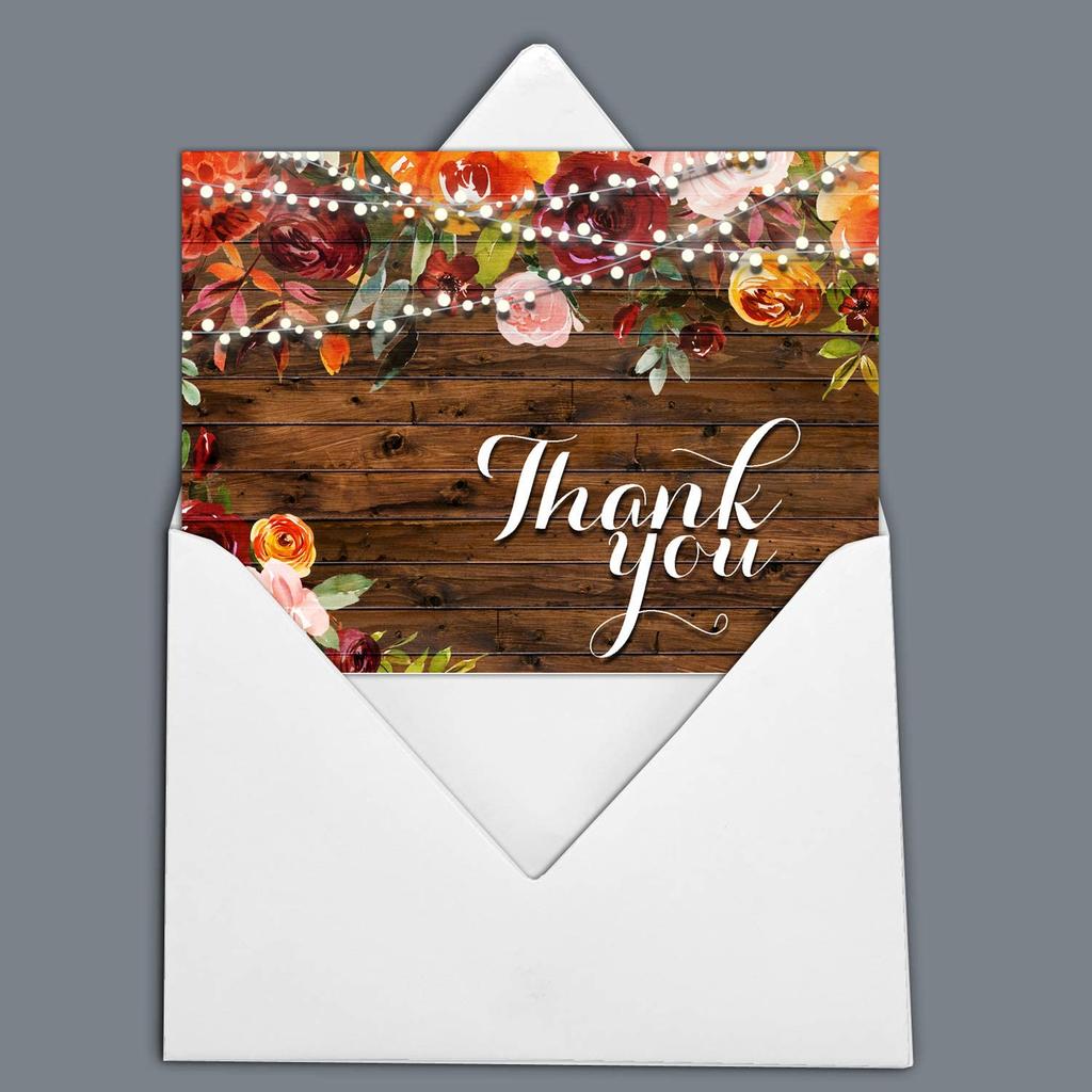 Drága szuvenír babazuhany köszönőlevelek Hajtogatott üres üdvözlőlap fehér borítékokkal - 36