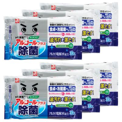 Rec Alcohol Wet Sheet 30 Sheets X 6 Pack Antibacterial Alkaline Electrolyzed Water Combination Removes Oil Stains Disinfectant's Gekiochi-kun /
