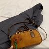 PU Leather Boston Bag Handbag Small Square Bag Portable Shoulder Bag  Streetwear