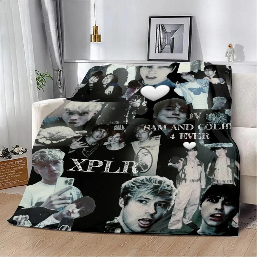 Sam and Colby XPLR Printed Blanket Picnic Blankets Warm Blanket Soft and Comfortable Blanket Home Travel Birthday Gift