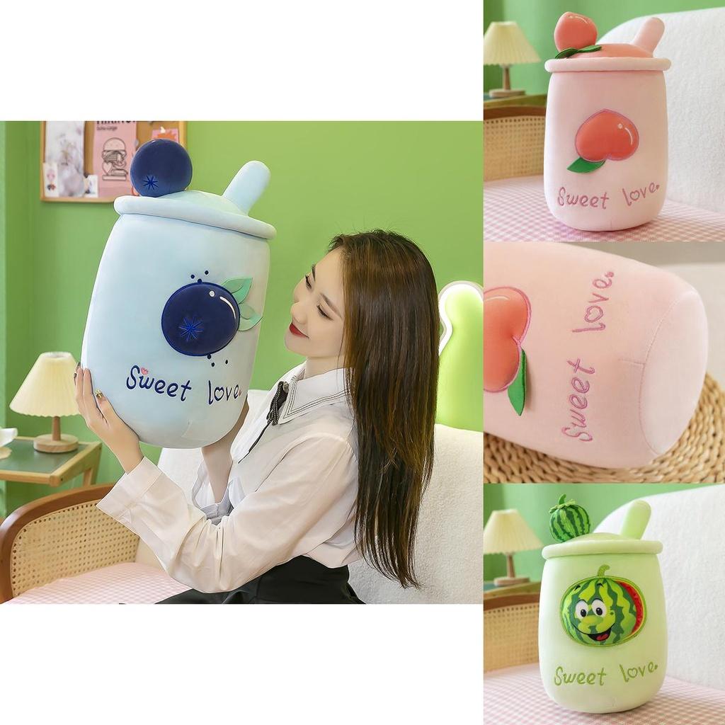 Soft Plush Bubble Tea Boba Cups Toy Peach/watermelon/blueberry Hug Doll Gift