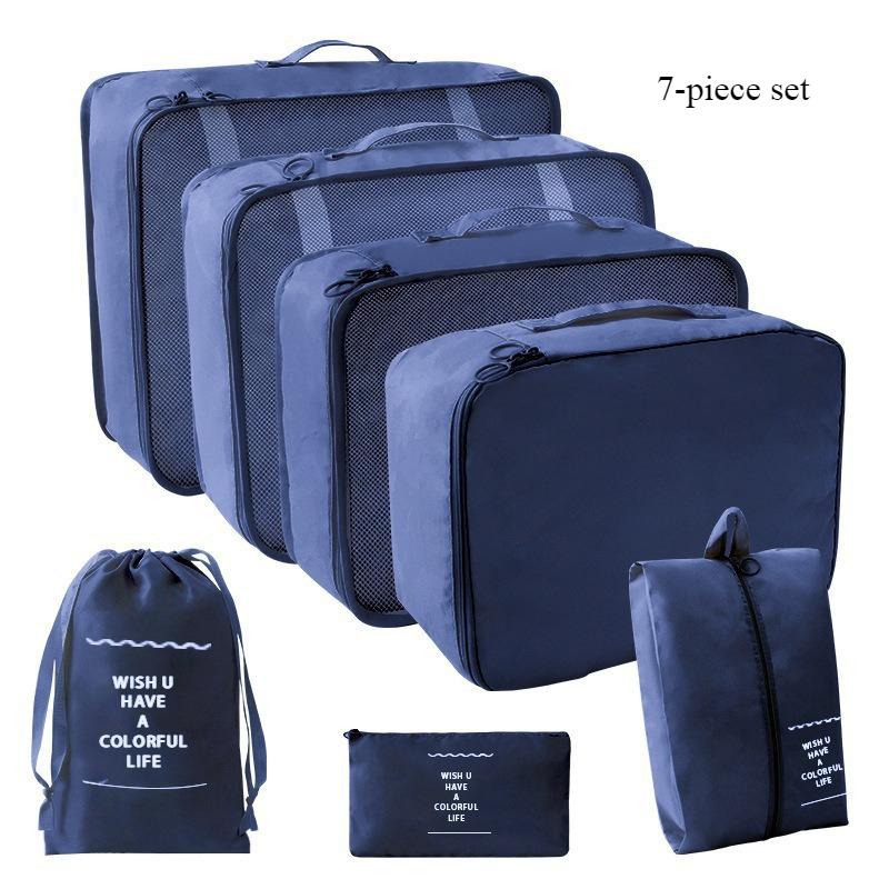 Business travel seven piece set storage bag, clothing sorting and packaging bag, travel luggage, clothing, underwear storage bag