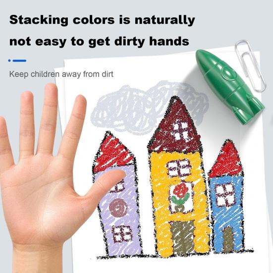 

24.12.36 Набор карандашей Rocket Нетоксичные моющиеся мелки Удобный в использовании дизайн Гладкий карандаш для письма Яркие цвета Мелки для рисования Товары для рукоделия