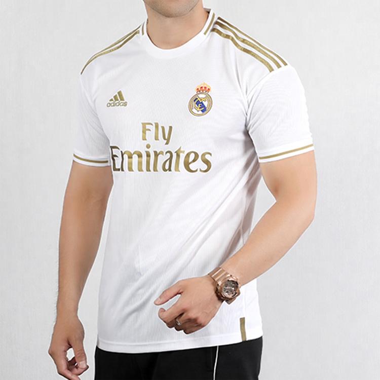 Adidas Real Madrid 2019-2020 Home Fan Edition Jersey With Letter Logo Stripes Men Top DW4433