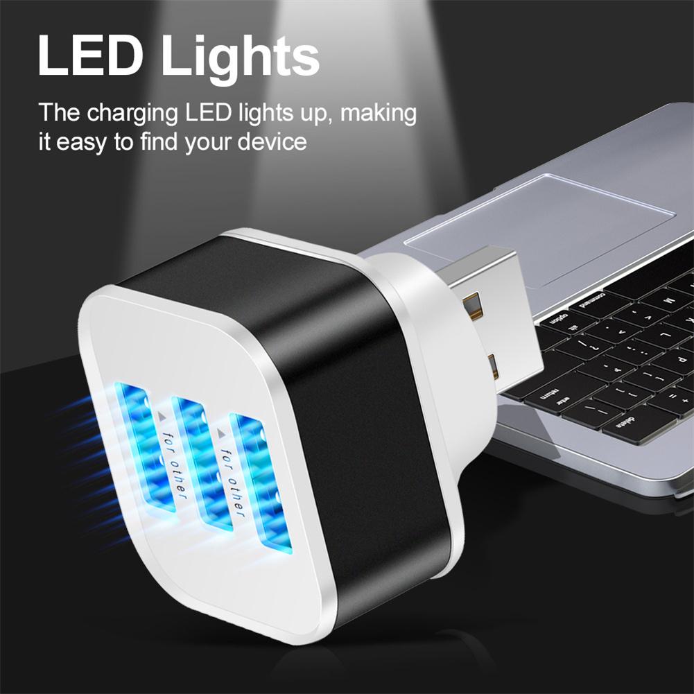 Portable High Speed 3-port Usb Multi Hub Splitter Expansion 3usb Interface Output Desktop Pc Adapter For Travel Dailylife Use