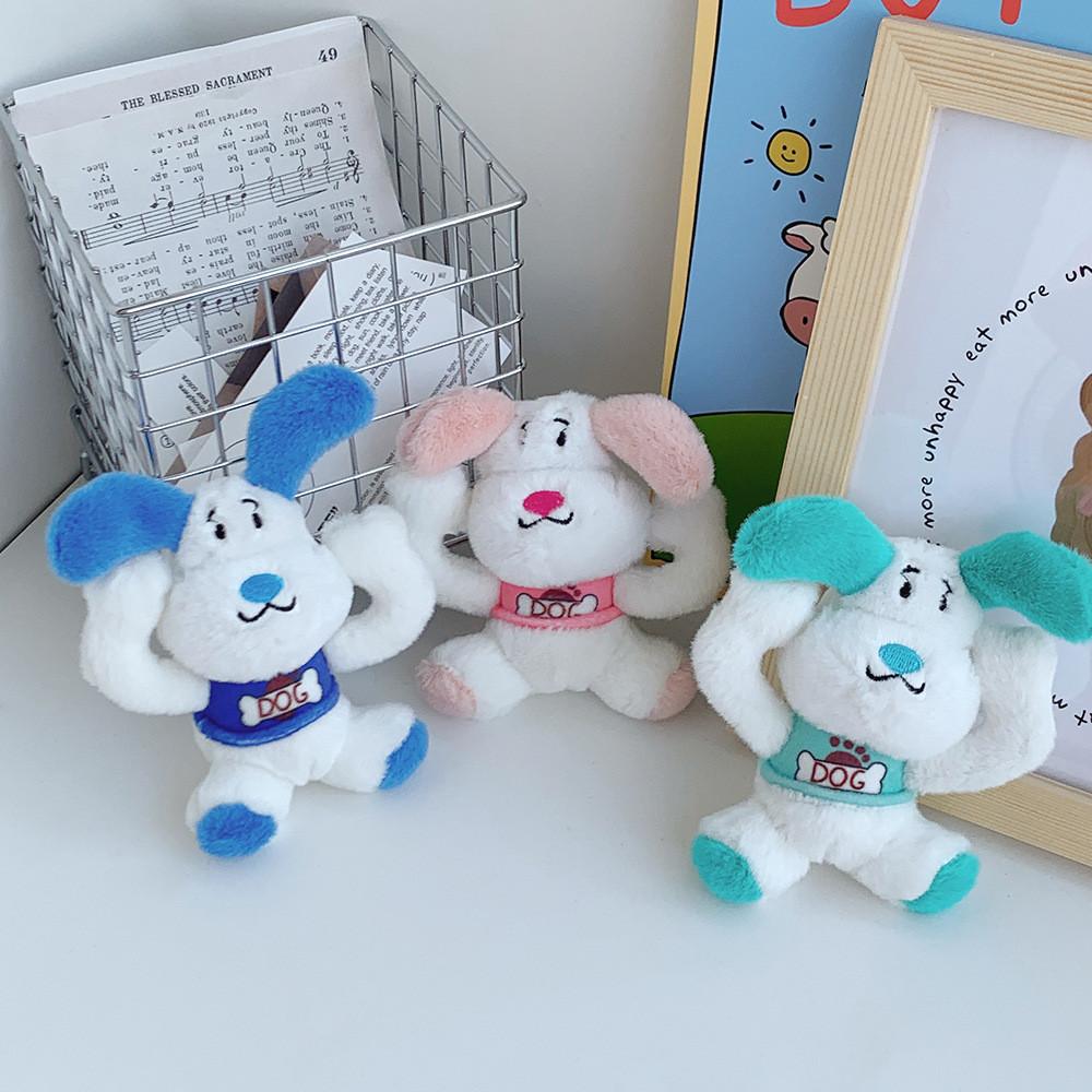 Entzückender Plüschhund-Schlüsselanhänger im koreanischen Stil Niedliches Cartoon-Spielzeug Geschenk für Schüler