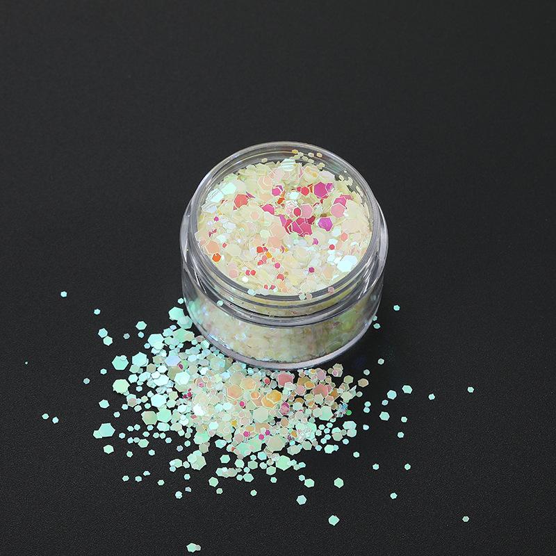 High-Grade Luminous Polyhedron Glitter Sequins for Nail Art and Resin Decorations