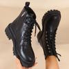 New Black Cool Fashion Martin Boots Women's British Style In Platform Women's Boots New Large Size Wind Small Short Boots