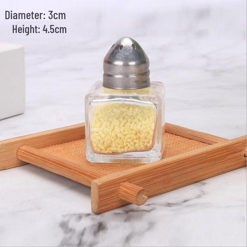 Portable Mini Glass Spice Jar with Sprinkler, Clear Seasoning Bottle for Outdoor Cooking & BBQ