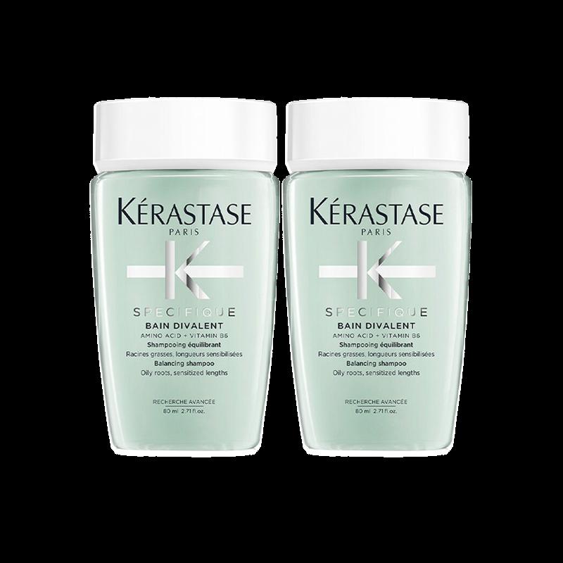 Kerastase Dual-function shampoo, hair care, moisturizing, oil control, smooth and clean, soapy scent / Functional shampoo 80ml*2 коричневый