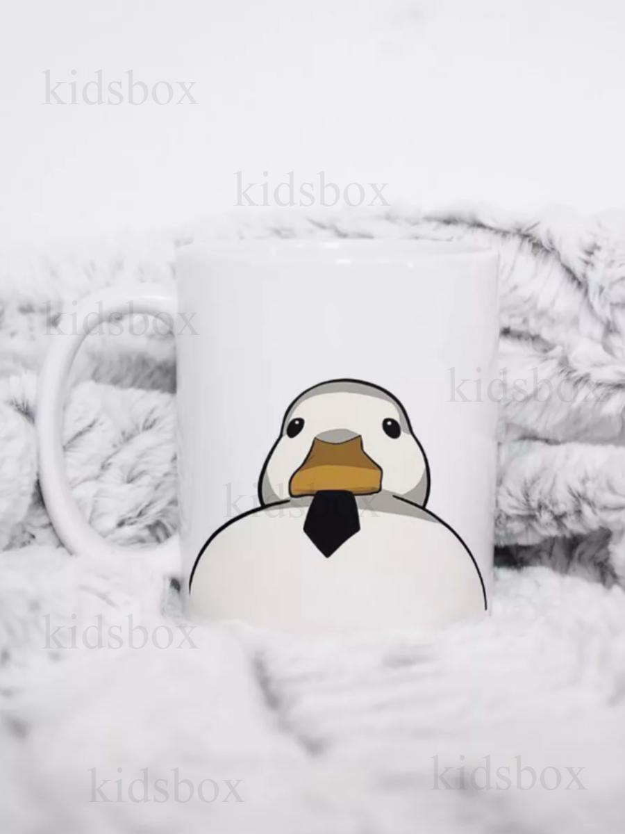 

Кружка Гусь з принтом керамічна чашка Duck 330 мл 9.5 білий